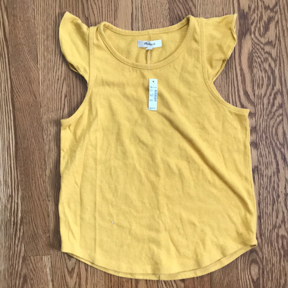 Madewell yellow blouse 100% cotton